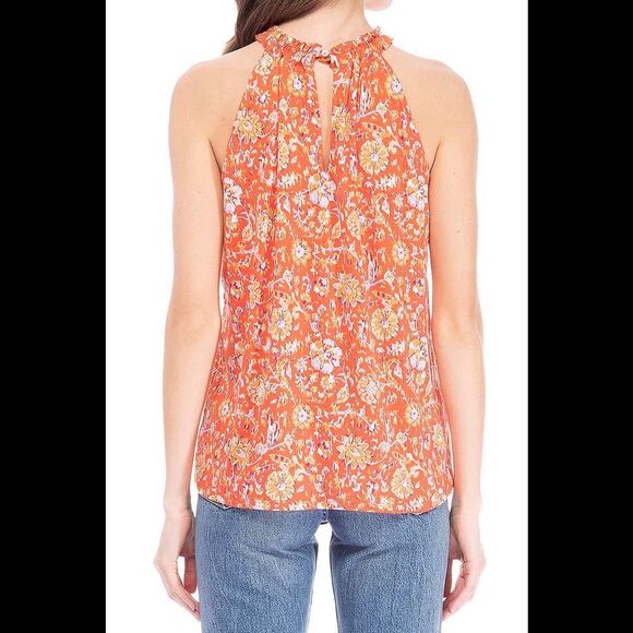 B Collection By Bobeau Floral Print Ruffle Neck Halter Top - Regular - Picture 2 of 2